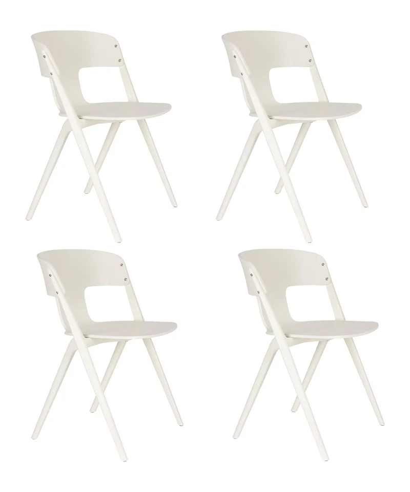 Gartenstuhl Horizon 4er-Set, Off-White aus Polypropylen von Zuiver