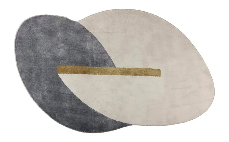 Teppich Phila 160x257 cm in Blau mit Glanz-Matt-Optik von Zuiver