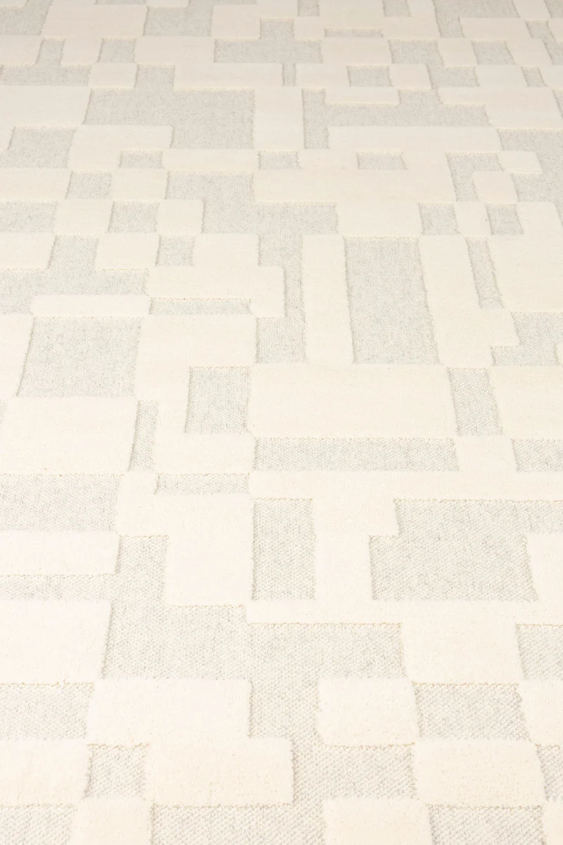 Teppich Bricks 200x300 cm, Grau/Beige aus 100% Wolle von Zuiver