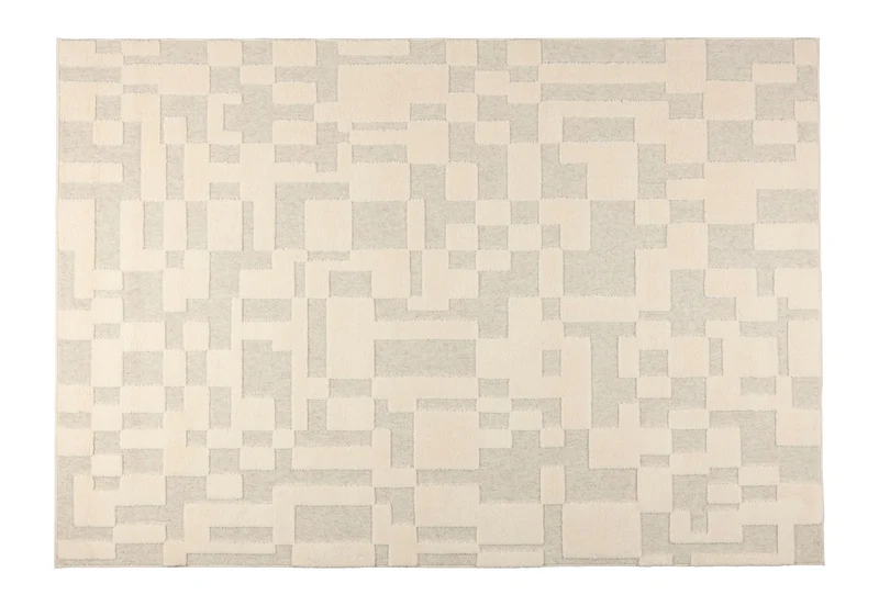 Teppich Bricks 200x300 cm, Grau/Beige aus 100% Wolle von Zuiver