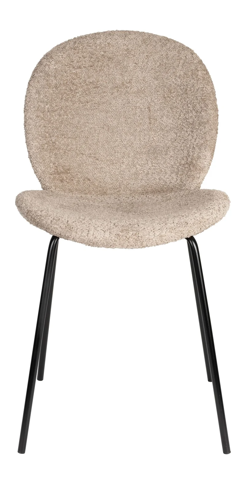 Esszimmerstuhl Bonnet im 2er-Set, Beige mit schwarzem Metallgestell