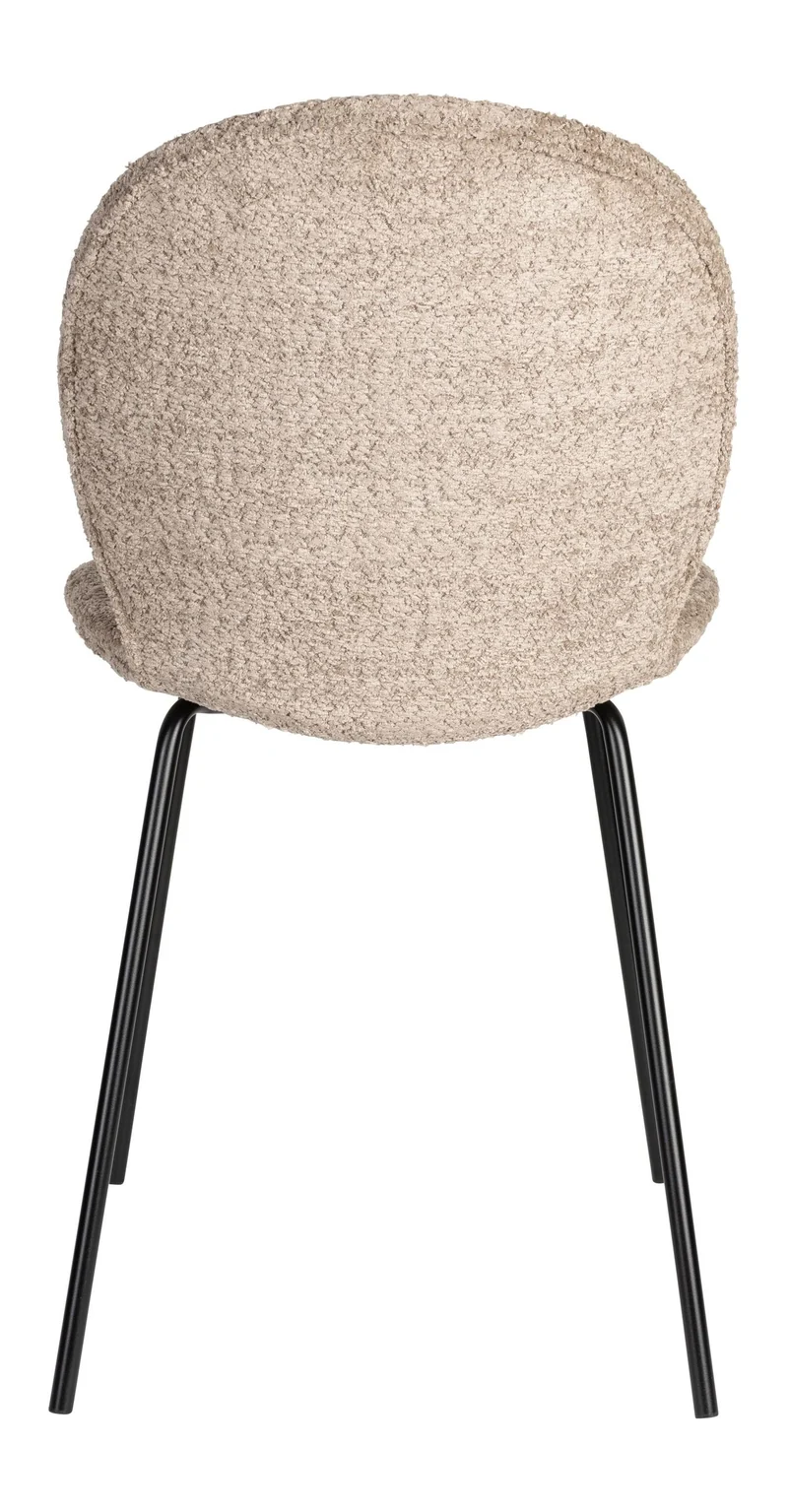 Esszimmerstuhl Bonnet im 2er-Set, Beige mit schwarzem Metallgestell
