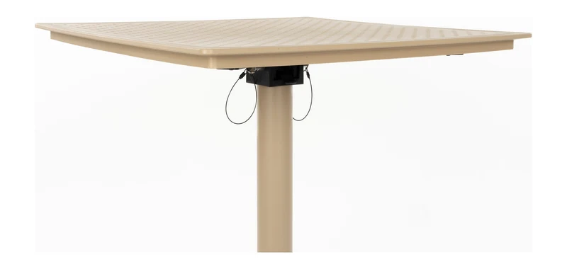 Bistrotisch George klappbar in Beige mit Metallbein für den Garten