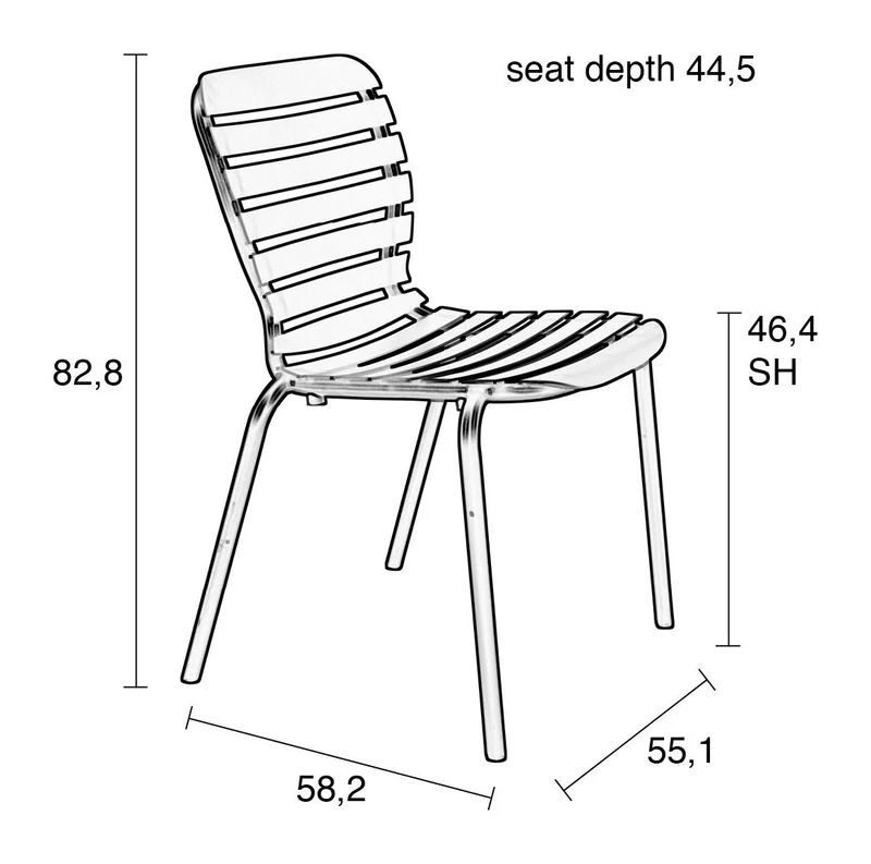 Gartenstuhl Vondel im 2er-Set, Grün aus Aluminium von Zuiver