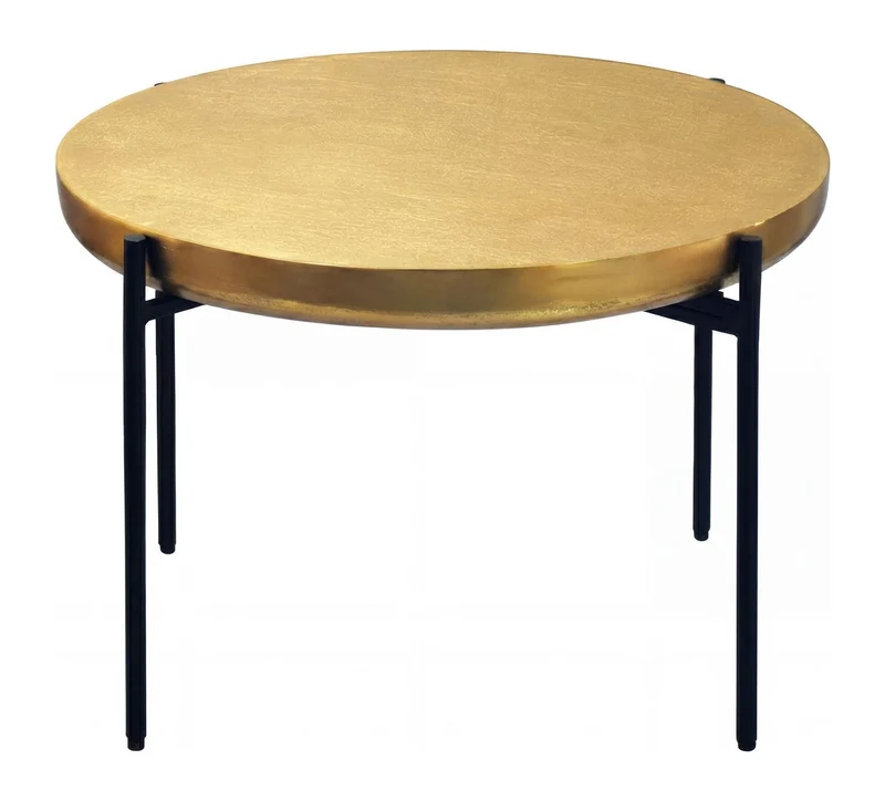 Couchtisch Rund Gold aus Aluminium - Orientalischer Wohnzimmertisch