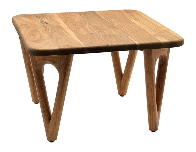 Couchtisch Akazie Massivholz 60x60cm, Wohnzimmertisch im Landhausstil