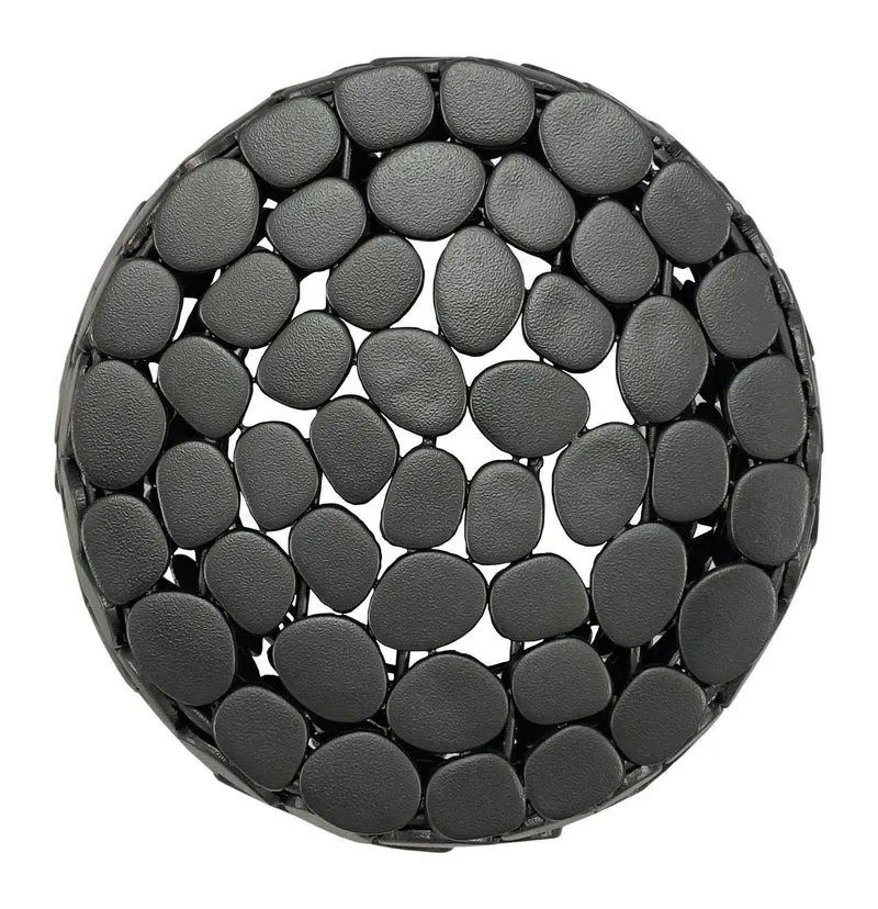 Beistelltisch Alu rund 40cm Schwarz mit Anti-Rutsch-Noppen, Handmade
