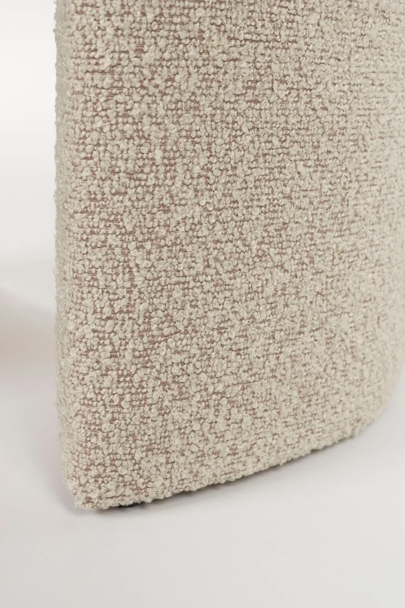 Hocker Noxx Beige mit Teddy-Stoff für Wohnzimmer und Schlafzimmer
