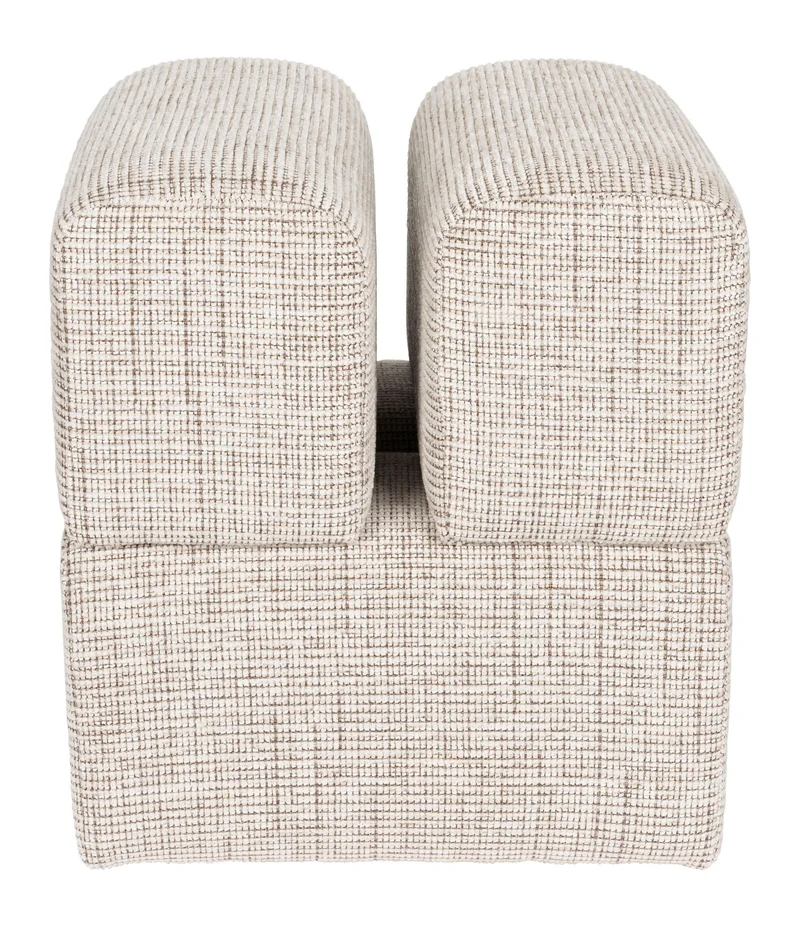 Hocker Staple Braun mit verspieltem Blockdesign aus Polyester