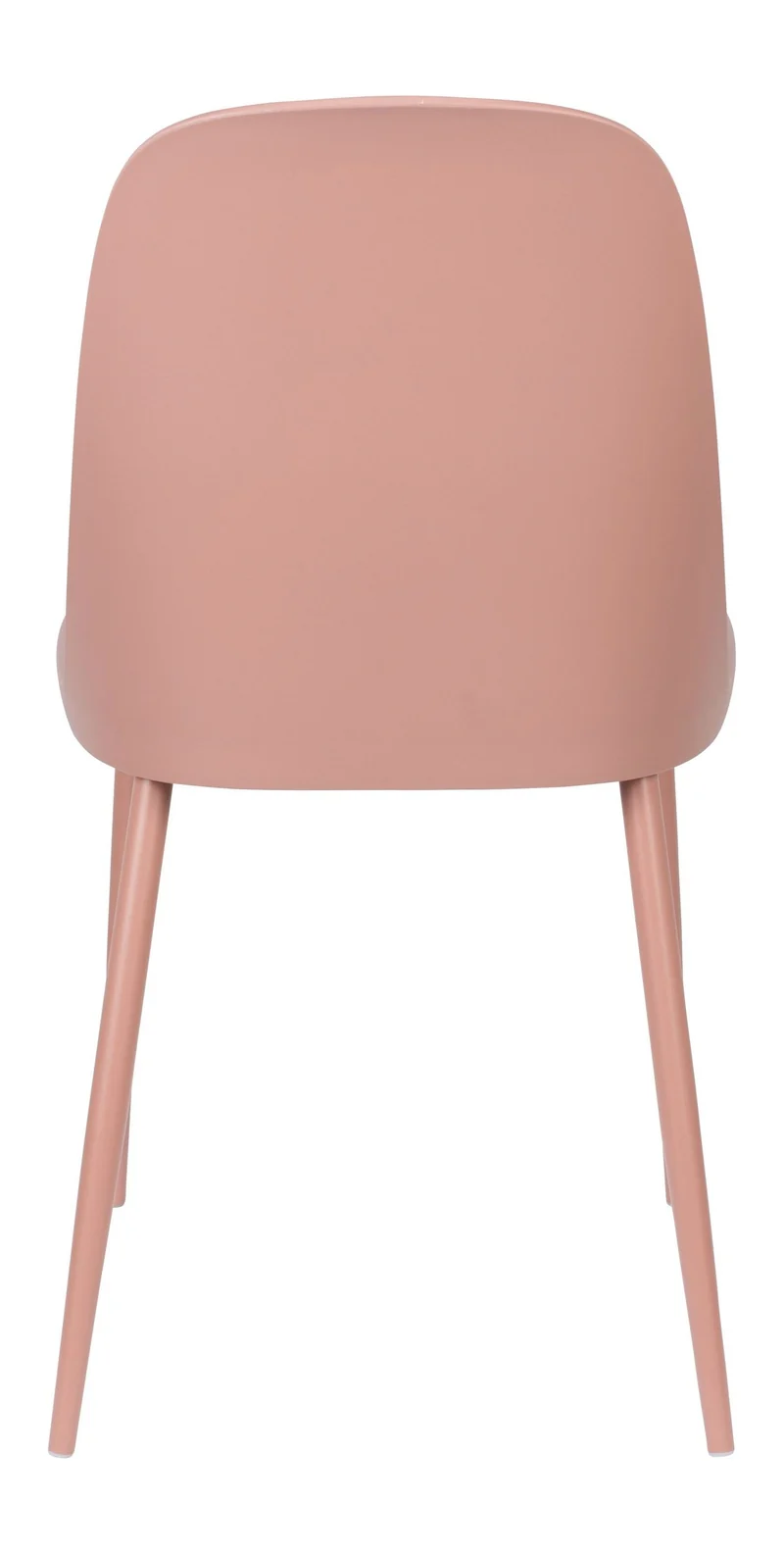 Esszimmerstuhl Pip im 2er-Set, Pink mit Kunststoffsitz & Metallbeinen