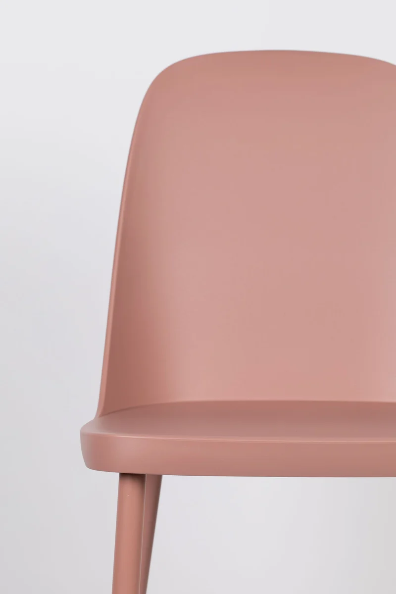 Esszimmerstuhl Pip im 2er-Set, Pink mit Kunststoffsitz & Metallbeinen