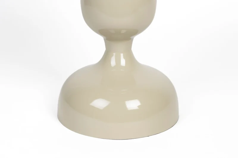 Beistelltisch Lars in Ivory, rundes Metall-Design mit Kugel-Optik