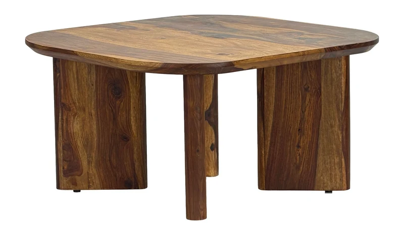 Couchtisch Sheesham Massivholz 60x60cm, quadratisch fürs Wohnzimmer