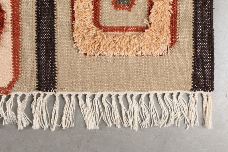 Teppich Haydon 200x300 cm Dutchbone in Grau mit Hochflor im Retro-Stil