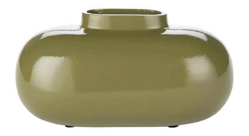 Vase Droplet M Green Dutchbone, Aluminium im Retro-Design