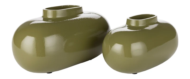 Vase Droplet M Green Dutchbone, Aluminium im Retro-Design