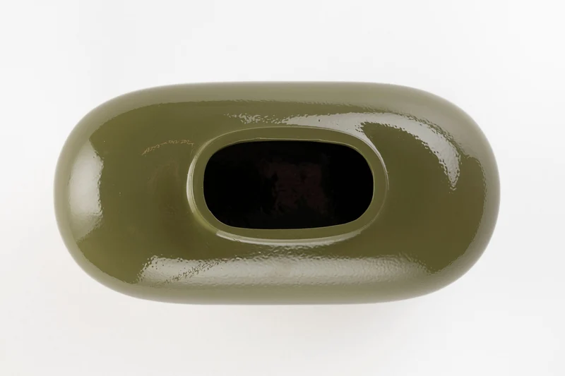 Vase Droplet M Green Dutchbone, Aluminium im Retro-Design