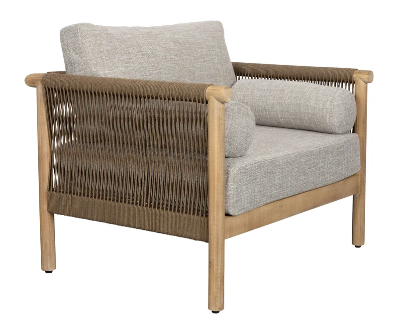 Loungesessel Oasis im 2er-Set, Beige aus Akazienholz – Dutchbone