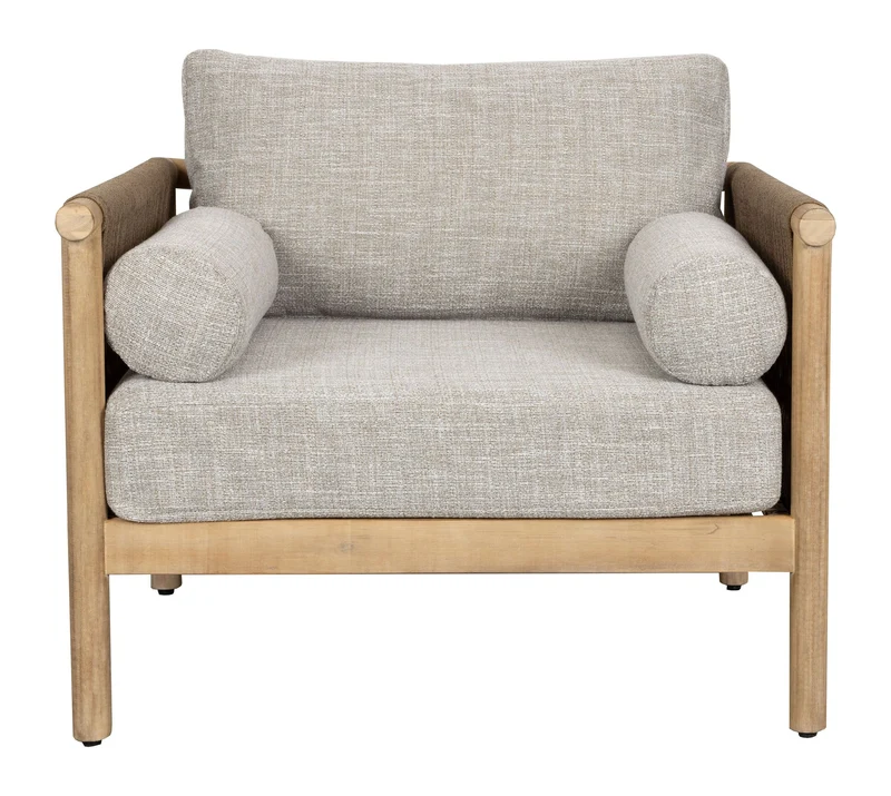 Loungesessel Oasis im 2er-Set, Beige aus Akazienholz – Dutchbone