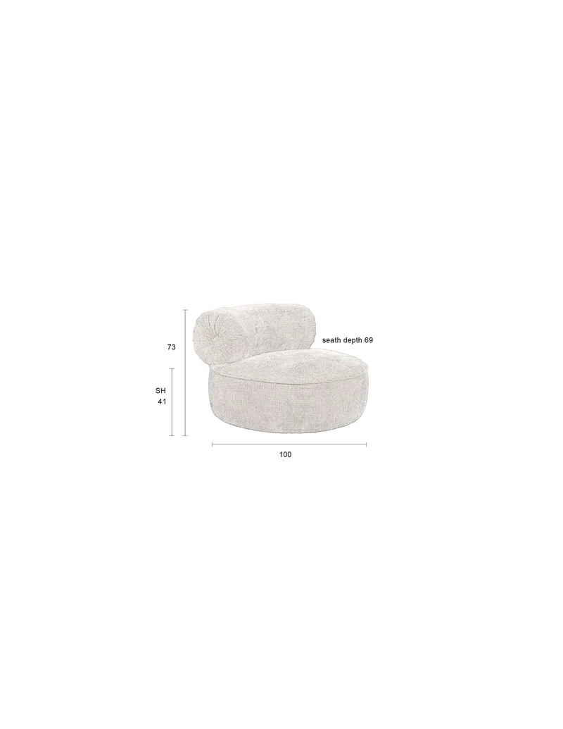 Loungesessel Tilbury drehbar mit gewebtem Muster, Beige, Dutchbone