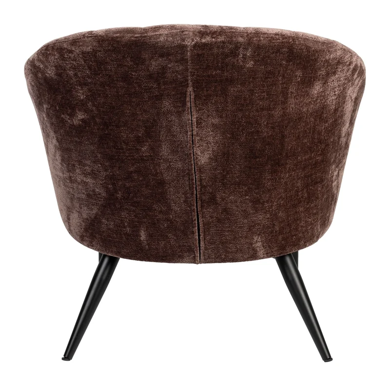Loungesessel Georgia Dutchbone Lila mit Samtbezug und Metallbeinen