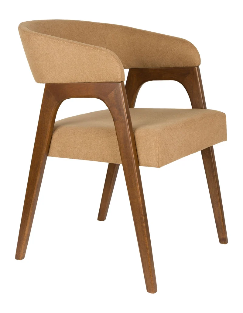 Sessel Adamello 2er-Set, Beige mit Gummibaumholz-Gestell von Dutchbone