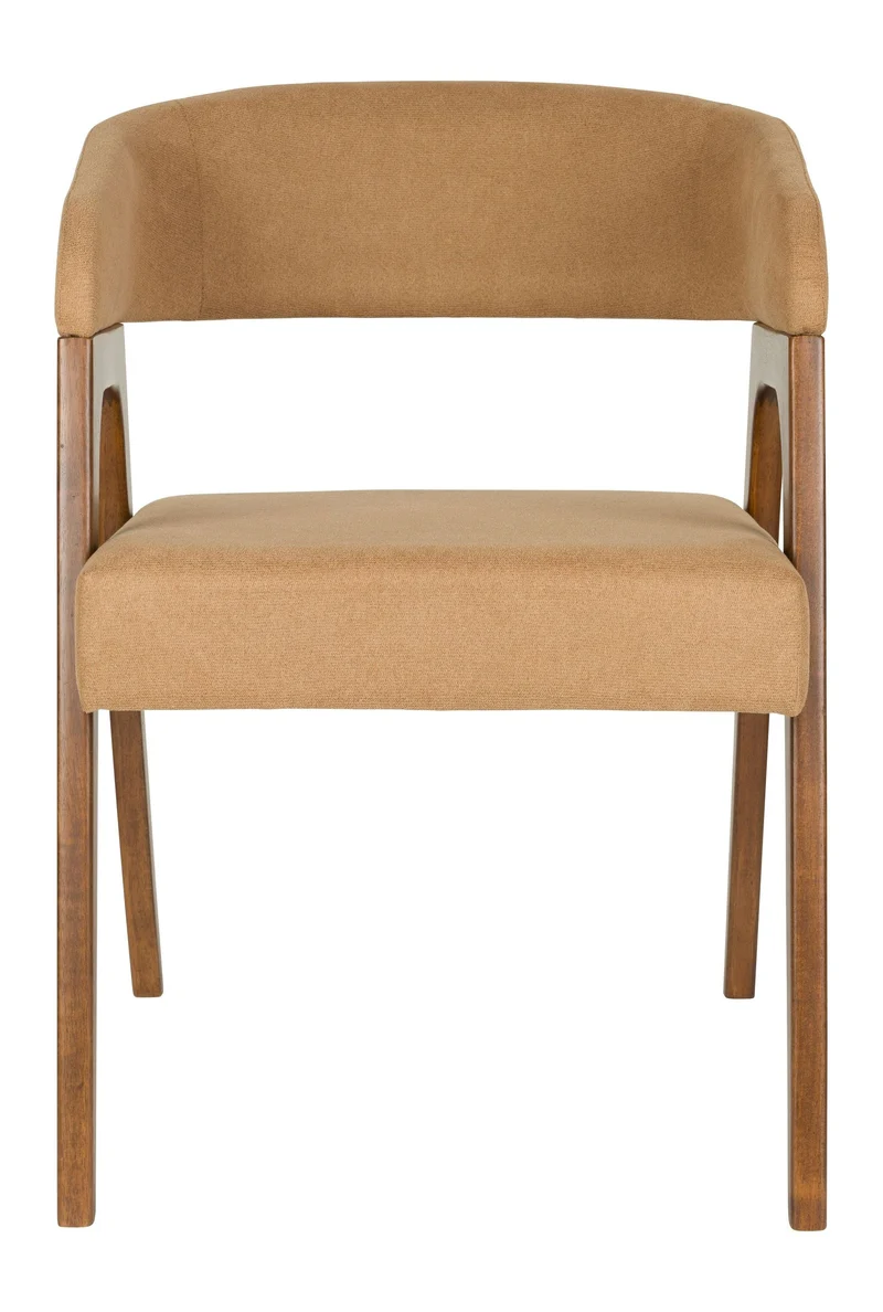 Sessel Adamello 2er-Set, Beige mit Gummibaumholz-Gestell von Dutchbone