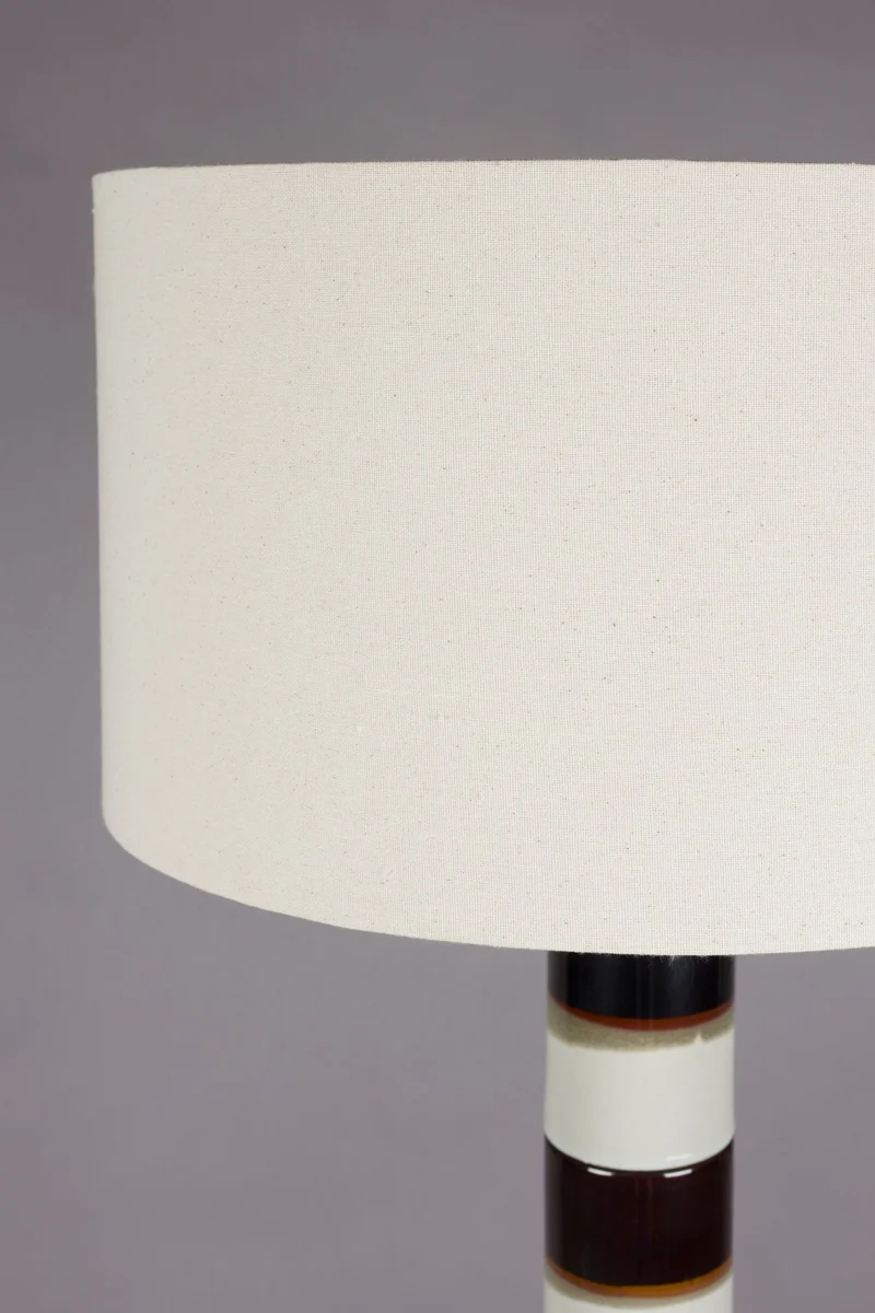 Stehlampe Vertigo Dutchbone, Nussbaumholz-Fuß mit Leinenschirm