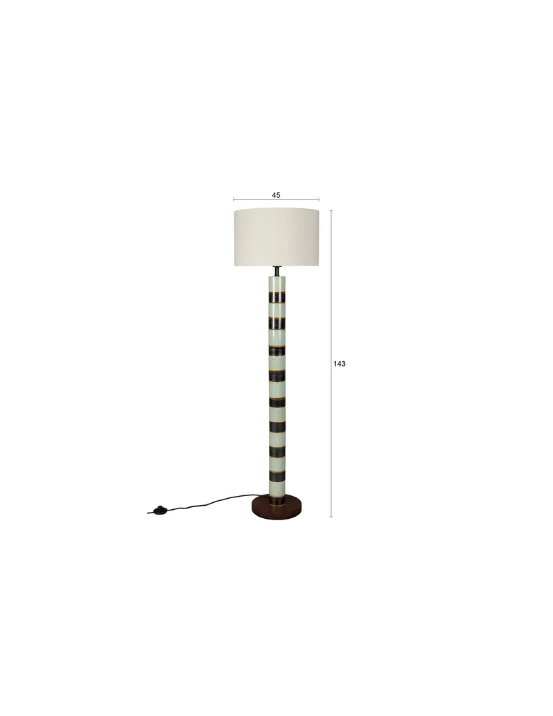 Stehlampe Vertigo Dutchbone, Nussbaumholz-Fuß mit Leinenschirm