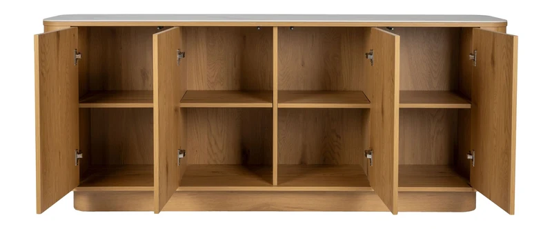 Hohes Sideboard Almira in Eiche-Optik mit Stauraum für Schlafzimmer