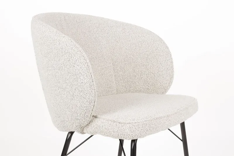 Esszimmerstuhl Joa im 2er-Set, Beige mit Eisengestell fürs Esszimmer