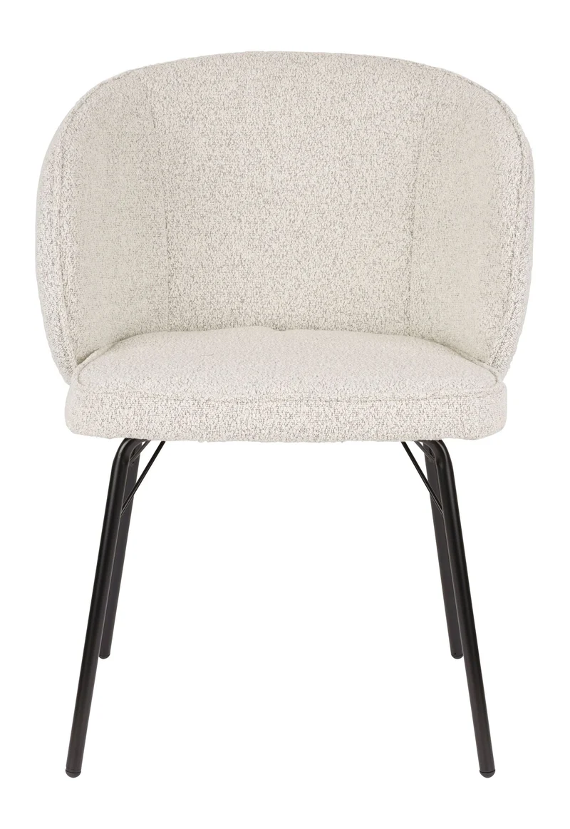 Esszimmerstuhl Joa im 2er-Set, Beige mit Eisengestell fürs Esszimmer