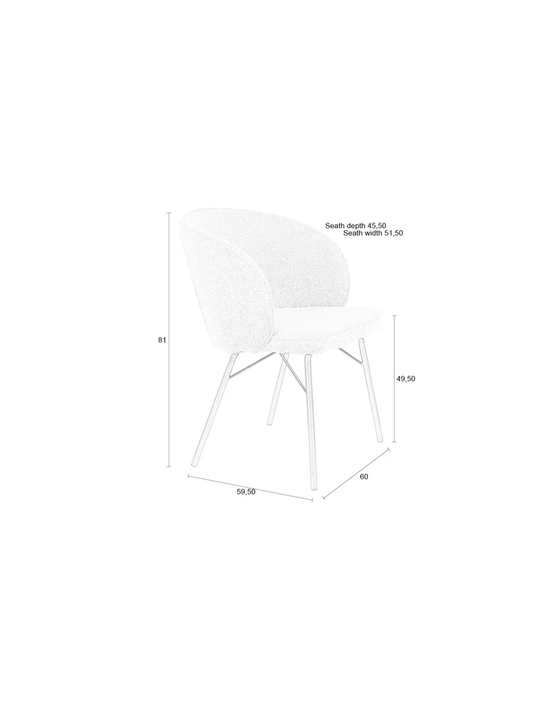 Esszimmerstuhl Joa im 2er-Set, Beige mit Eisengestell fürs Esszimmer