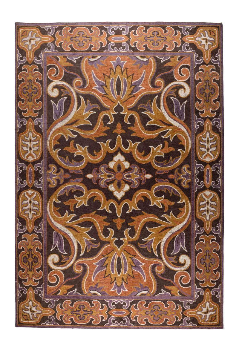 Teppich Bashmira 160x230 in Orange von Dutchbone im Retro-70er-Design
