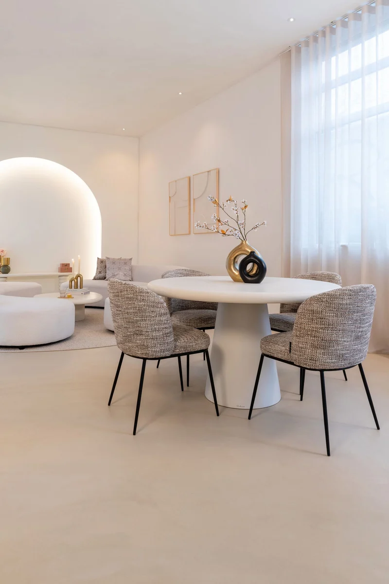 Esstisch Bloomstone Ø130 cm White – organisches Design Richmond