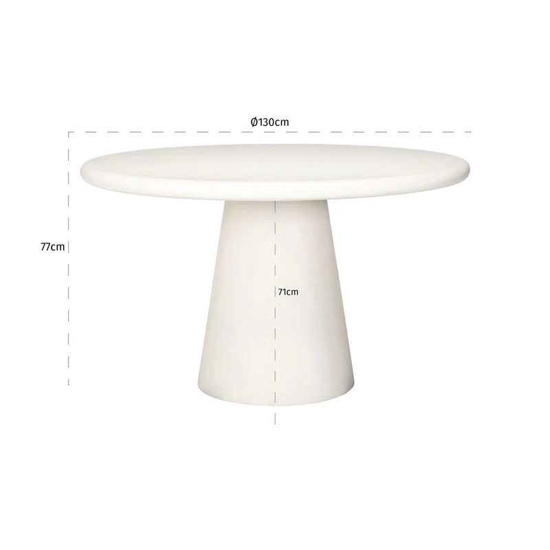 Esstisch Bloomstone Ø130 cm White – organisches Design Richmond