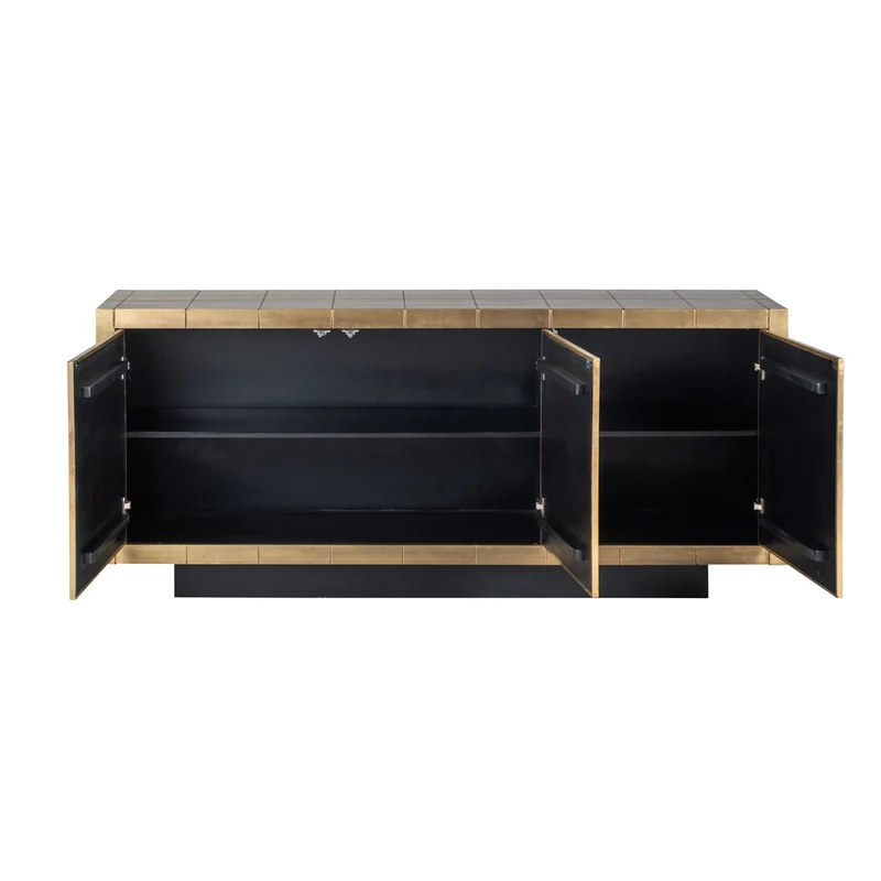 Richmond Sideboard Collada Brushed Gold, 180 cm, Metall & Holz