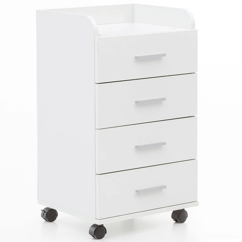 Rollcontainer WL5.748 Weiß 4 Schubladen 40x70,5x33cm Bürocontainer
