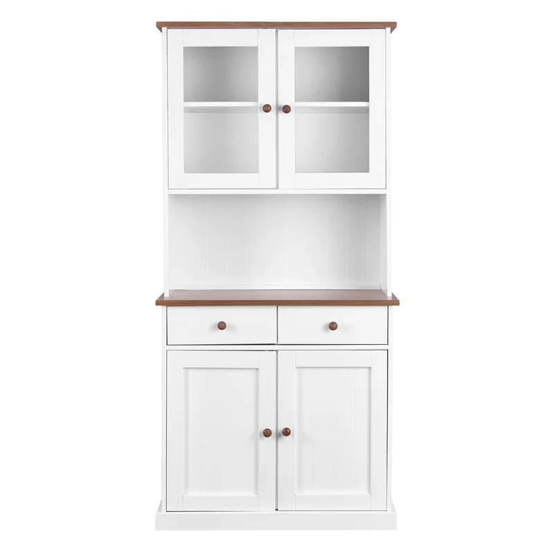 Buffet Vitrine Westerland 4-türig im Landhausstil - Massivholz