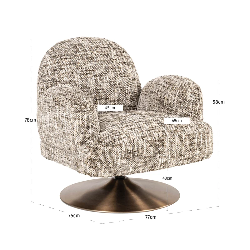 Lounge Sessel Kagney – Drehsessel in Braun von Richmond Interiors