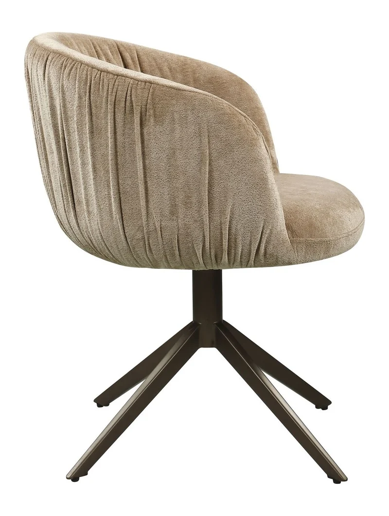 Esszimmerstuhl Cassi Sand Soft mit Drehgestell, weicher Bezug