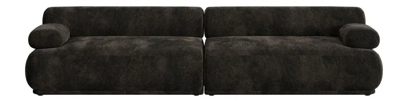 Sofa Rembrandt Dunkelbraun mit Rippstoff-Bezug fürs Wohnzimmer