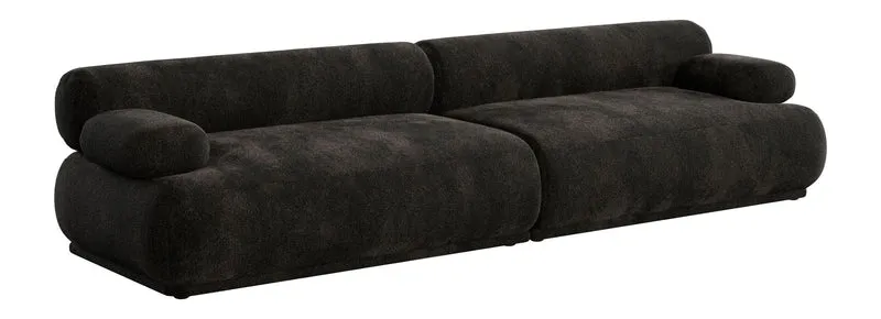 Sofa Rembrandt Dunkelbraun mit Rippstoff-Bezug fürs Wohnzimmer