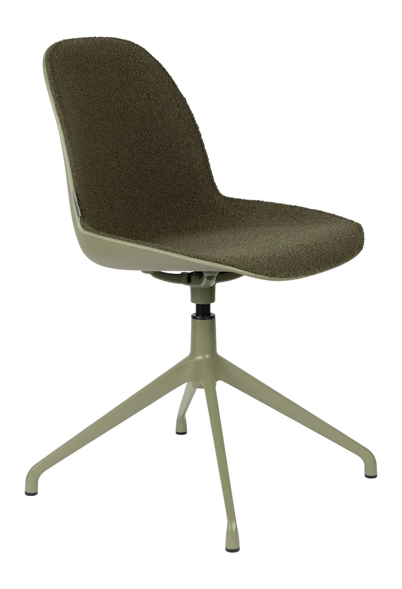 Esszimmerstuhl Albert Kuip Swivel 2er-Set in Grün mit Aluminiumgestell