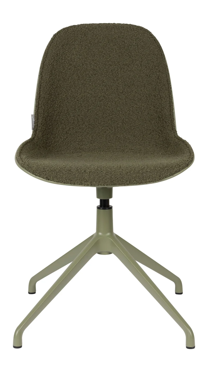 Esszimmerstuhl Albert Kuip Swivel 2er-Set in Grün mit Aluminiumgestell