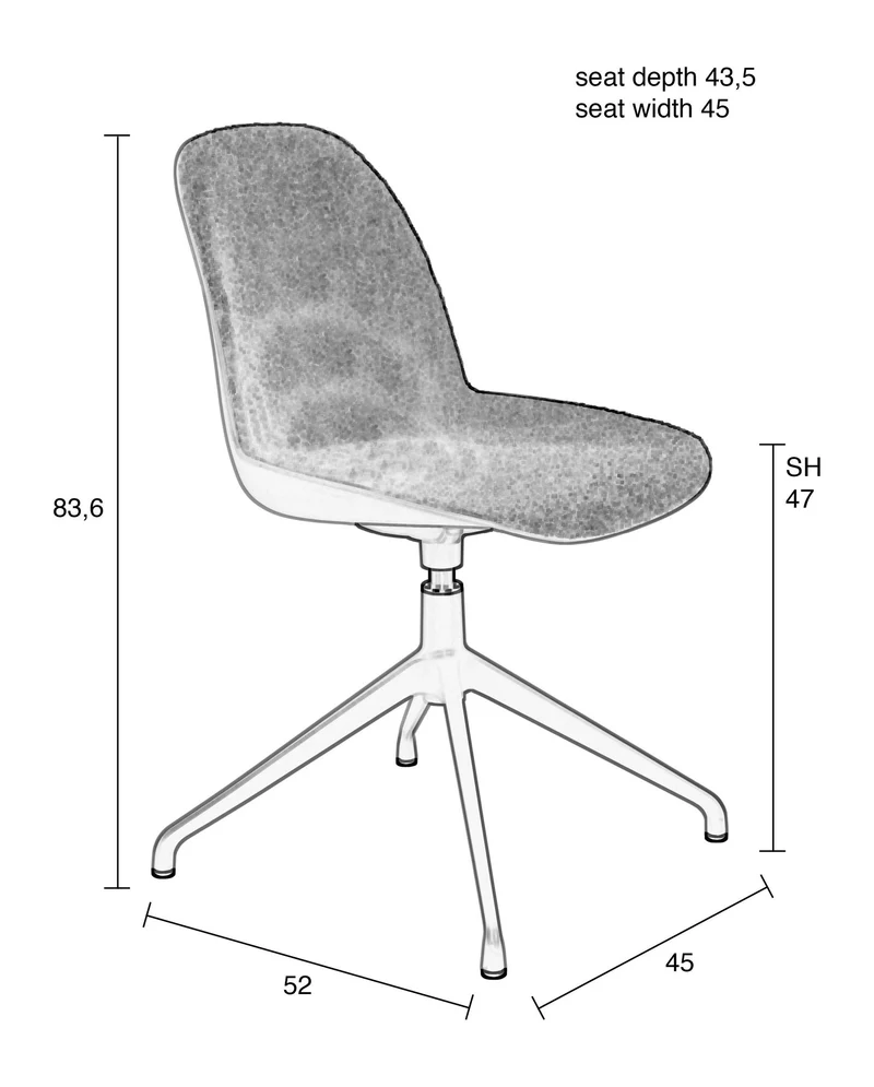 Esszimmerstuhl Albert Kuip Swivel 2er-Set in Grün mit Aluminiumgestell