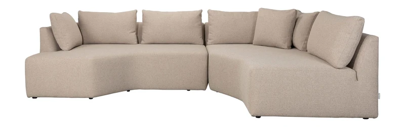 Sofa Prosper Right Cappuccino mit Ablagefläche und Kiefernholzgestell
