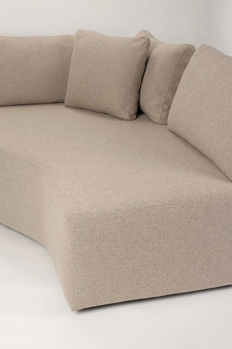 Sofa Prosper Right Cappuccino mit Ablagefläche und Kiefernholzgestell