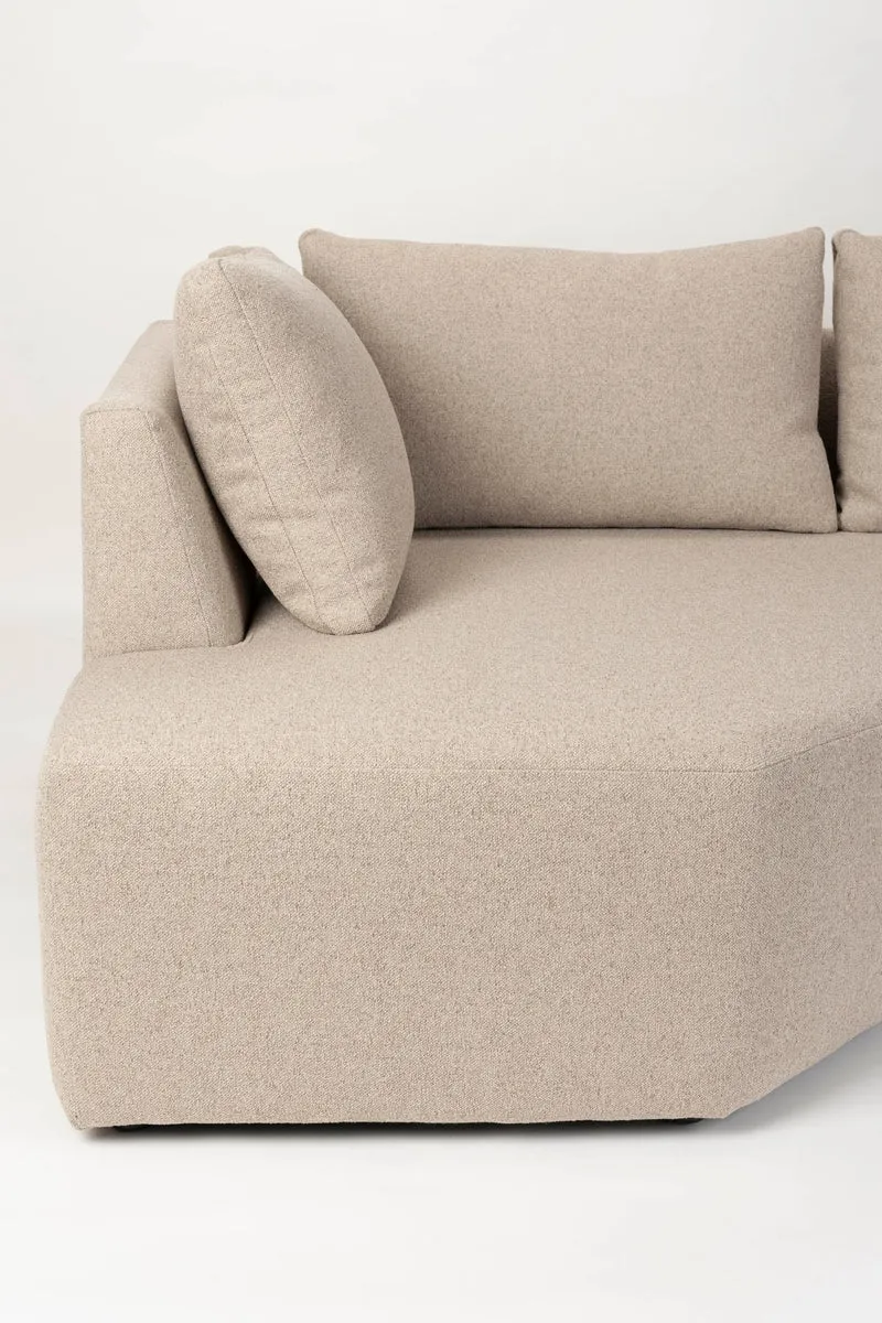 Sofa Prosper Right Cappuccino mit Ablagefläche und Kiefernholzgestell