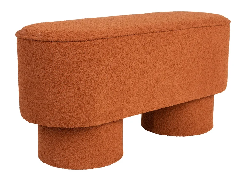 Sitzbank Marcos Red Brown mit Stoffbezug für Wohnzimmer, Kiefernrahmen